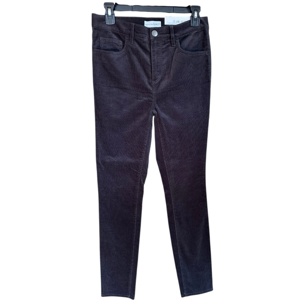 Loft Dark Brown Corduroy High Rise Skinny Pant Size 2 New with tags